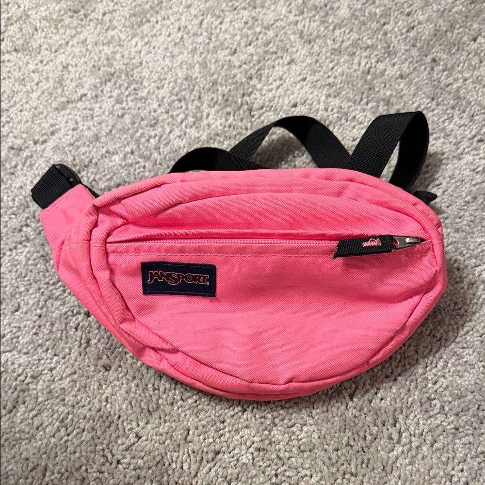 Jansport Bubblegum Pink Waist Pack with Black Strap